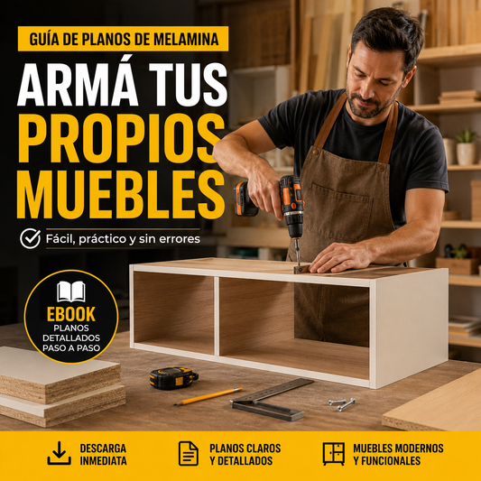MÁS DE 1000 PLANOS DE MUEBLES DE MELAMINA